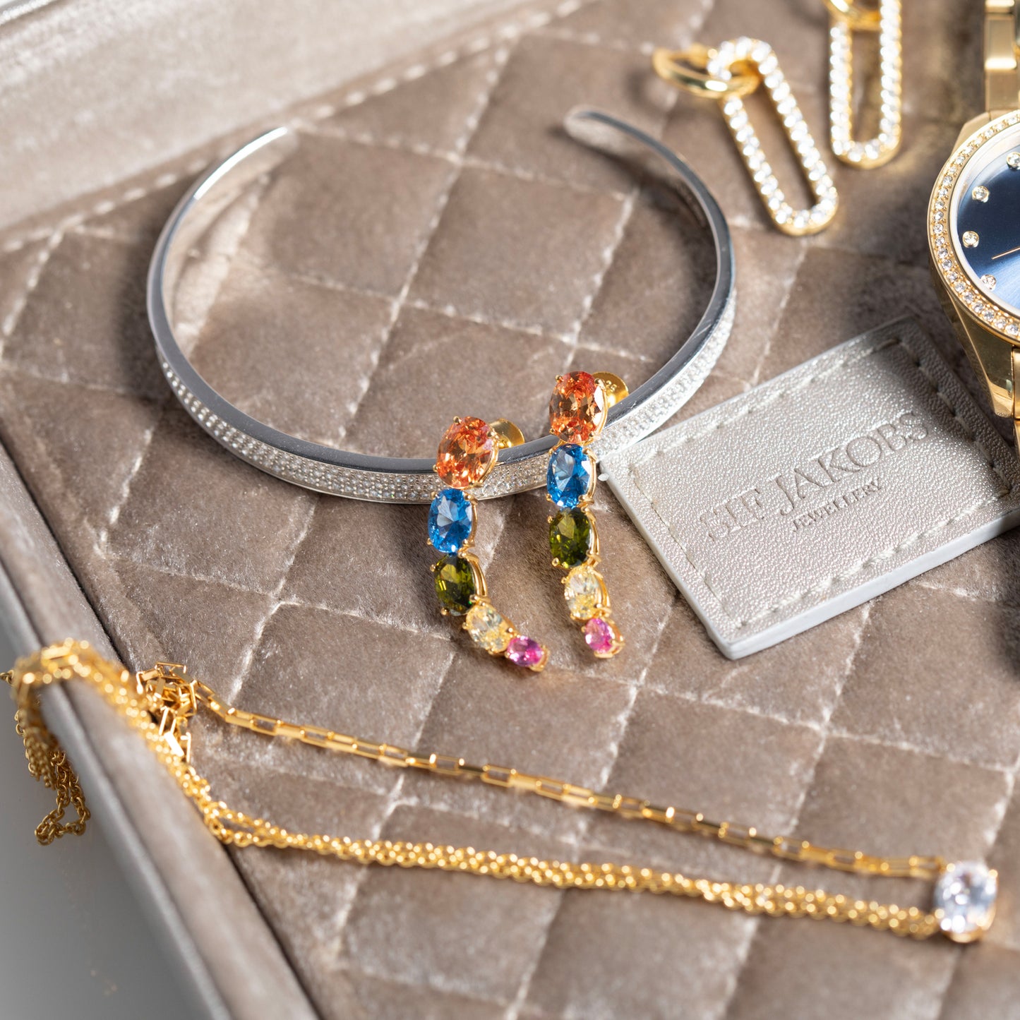 Jewellery Tray Grande Golden Grey