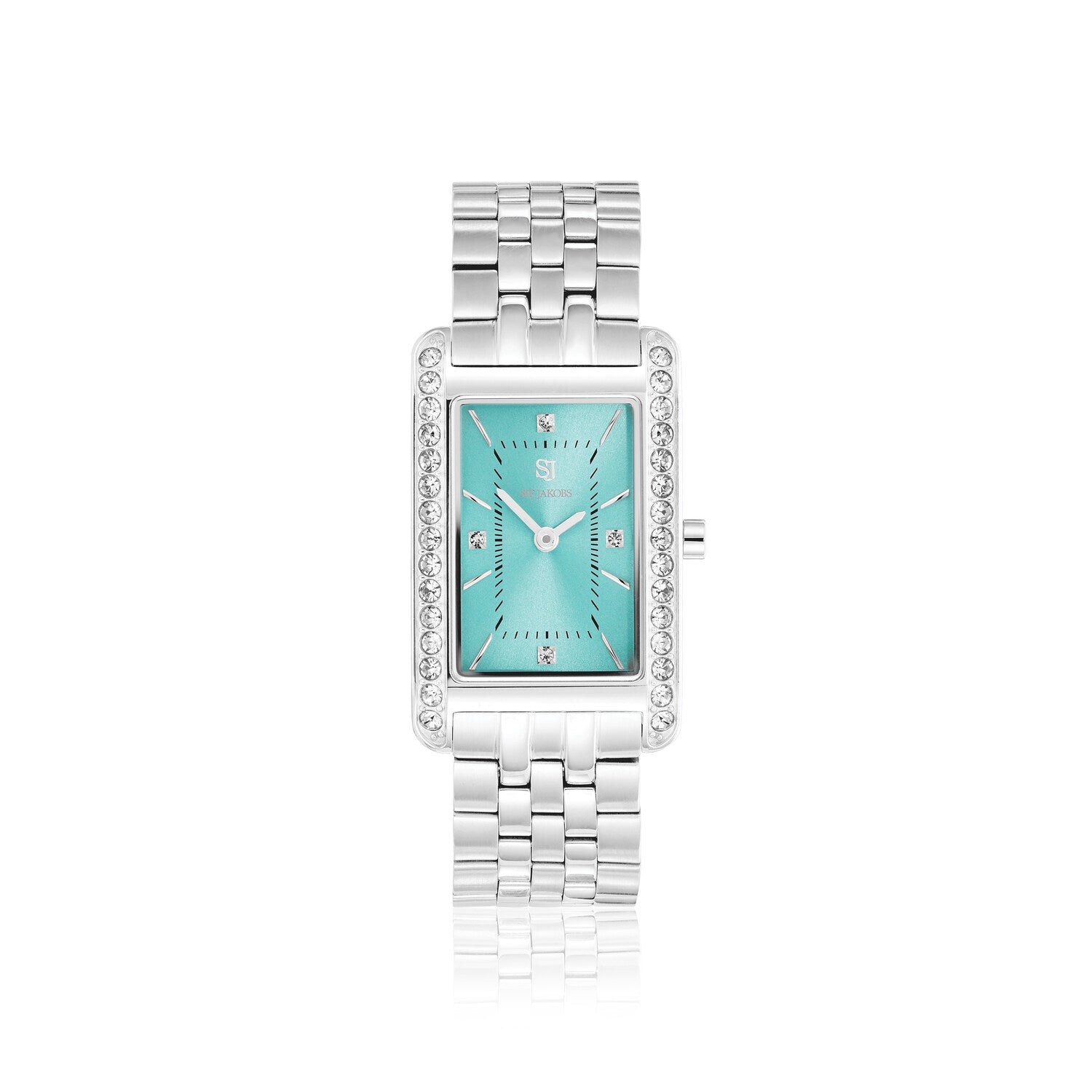 Stainless steel Silver | Turquoise dial and white zirconia