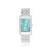 Stainless steel Silver | Turquoise dial and white zirconia