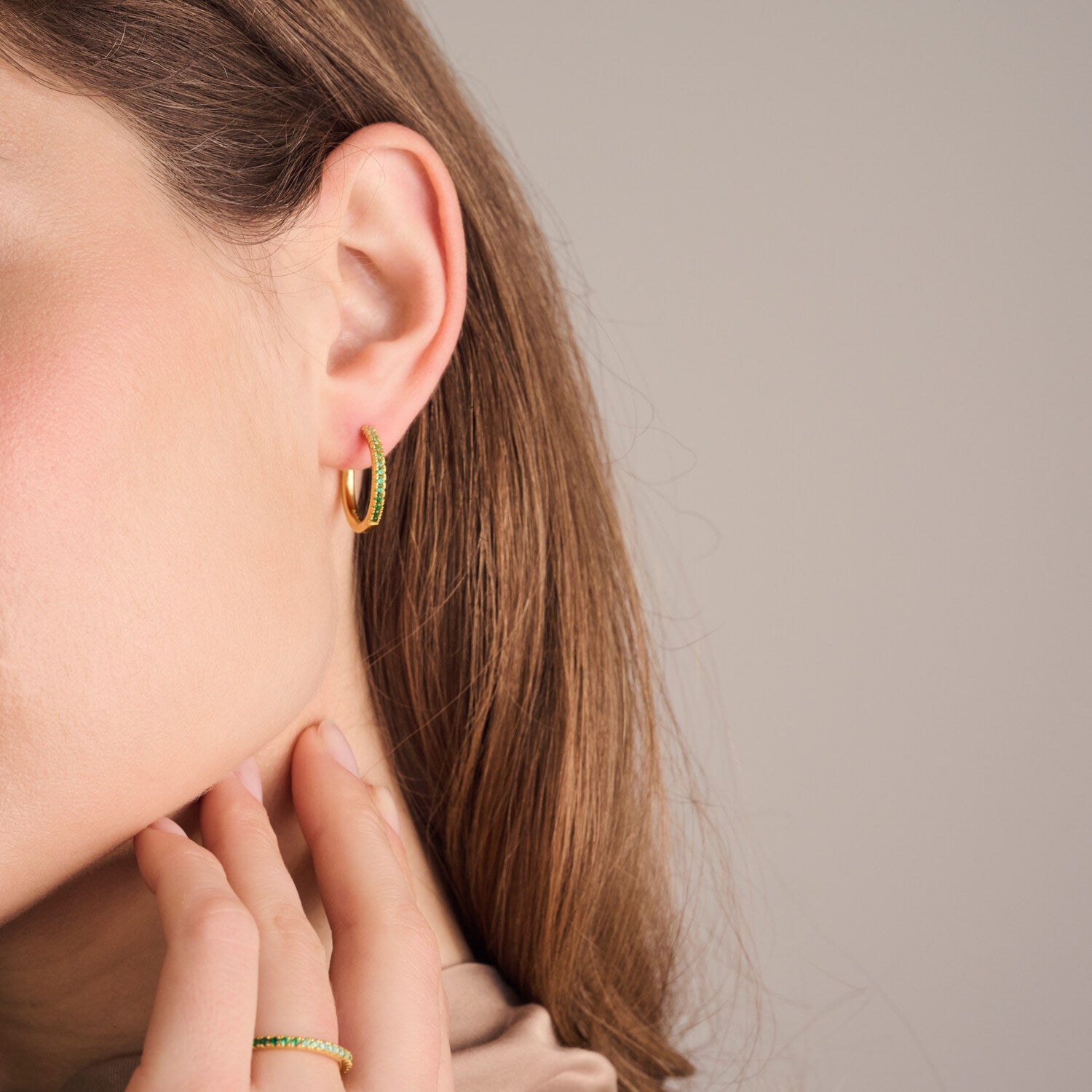 18K gold plated | Green | Grande