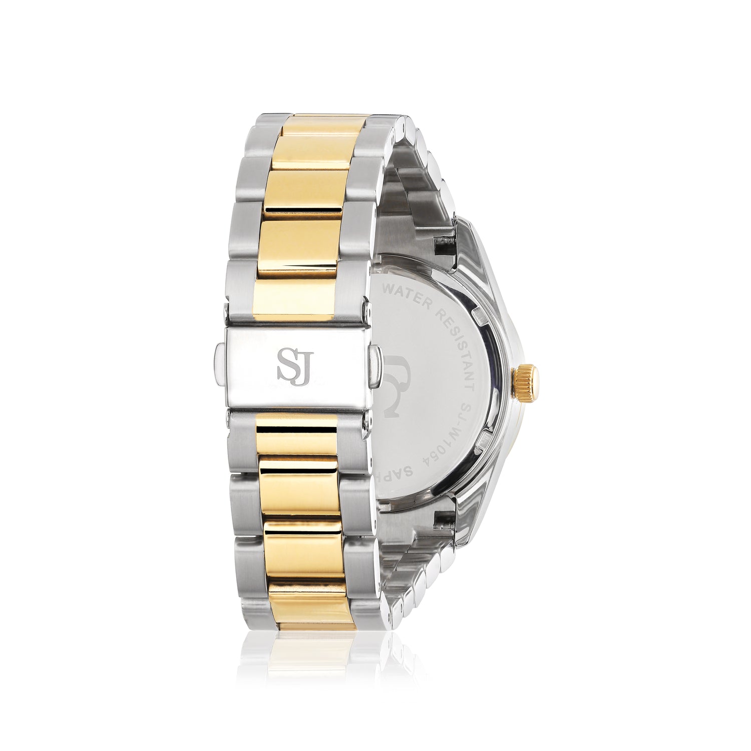 Stainless steel silver & gold | Silver dial and white zirconia
