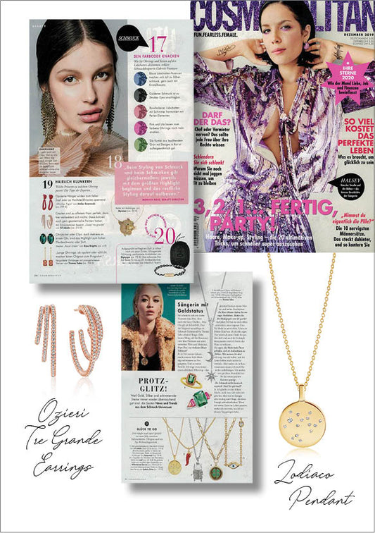  Sif Jakobs Jewelery Earrings and Necklace in Cosmopolitan - rose gold with white zirconia - gold