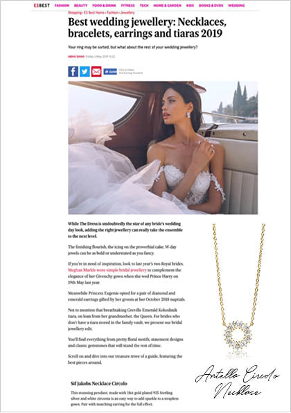  Sif Jakobs Jewelery Antella necklace in EVENING STANDARD - gold with white zirconia - wedding