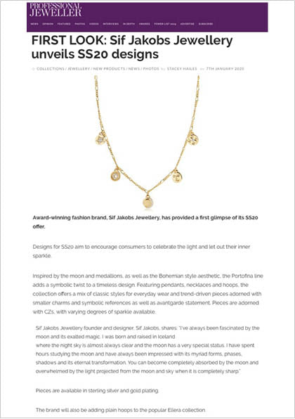 Sif Jakobs Jewellery Portofino necklace in Professional Jeweller - First Look Spring 2020 - gold icons
