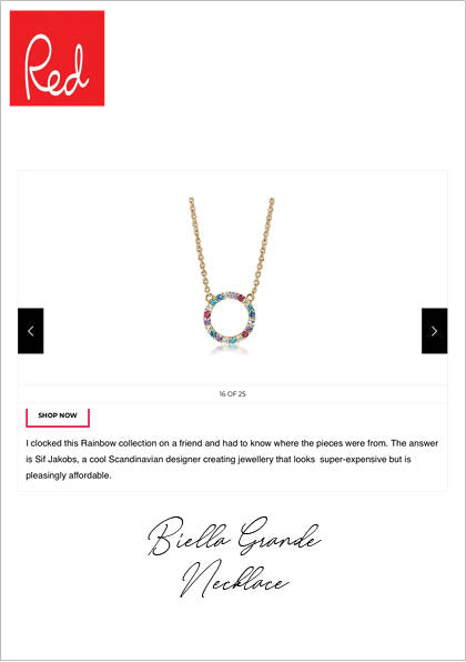  Sif Jakobs Jewelery Biella Grande Necklace in RED ONLINE MAGAZINE - gold with multicolored zirconia