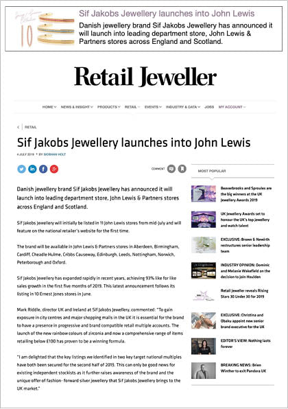 Sif Jakobs Jewellery in Retail Jeweller - John Lewis