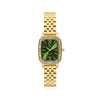 Stainless steel gold | Green dial and white zirconia