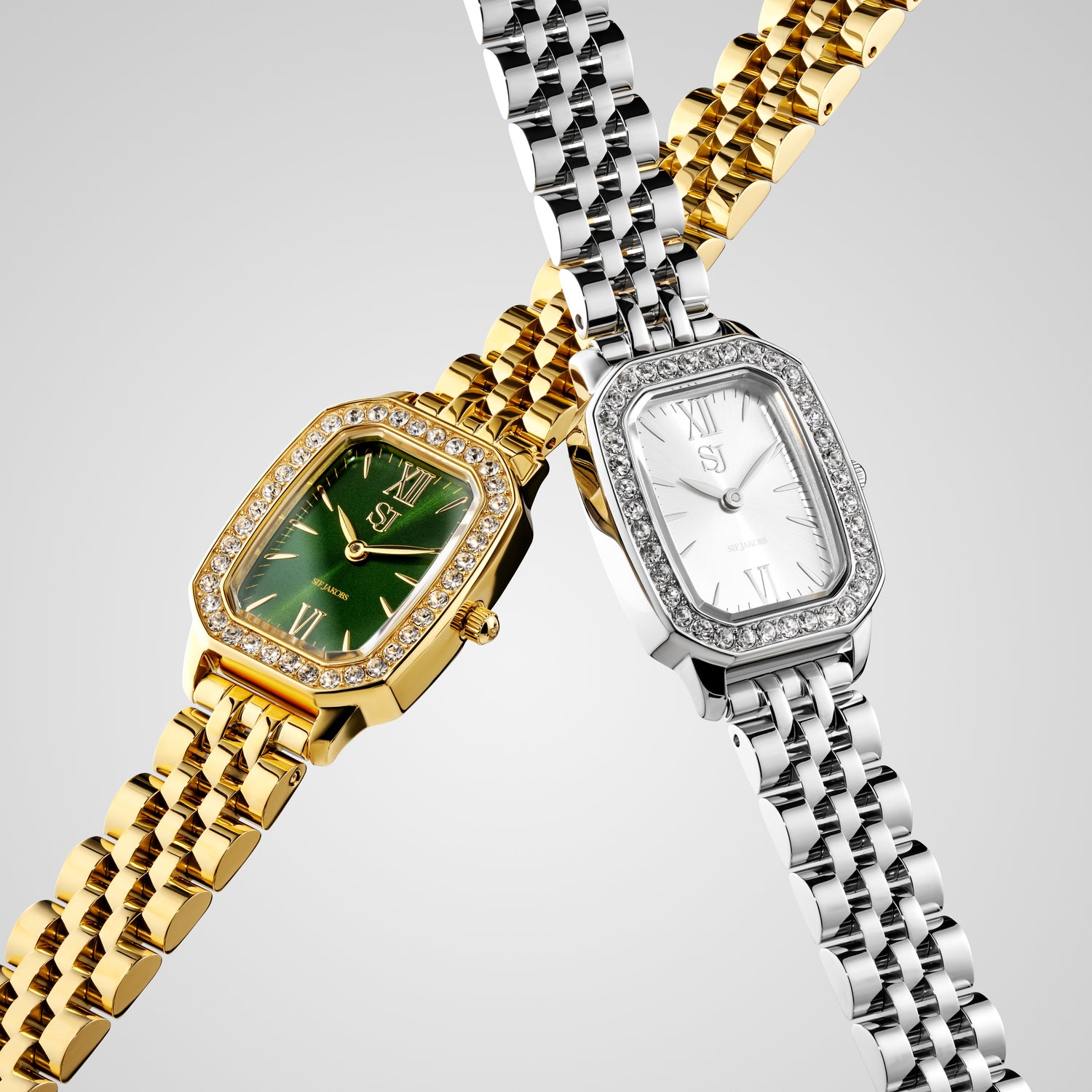 Stainless steel Silver | Silver dial and white zirconia