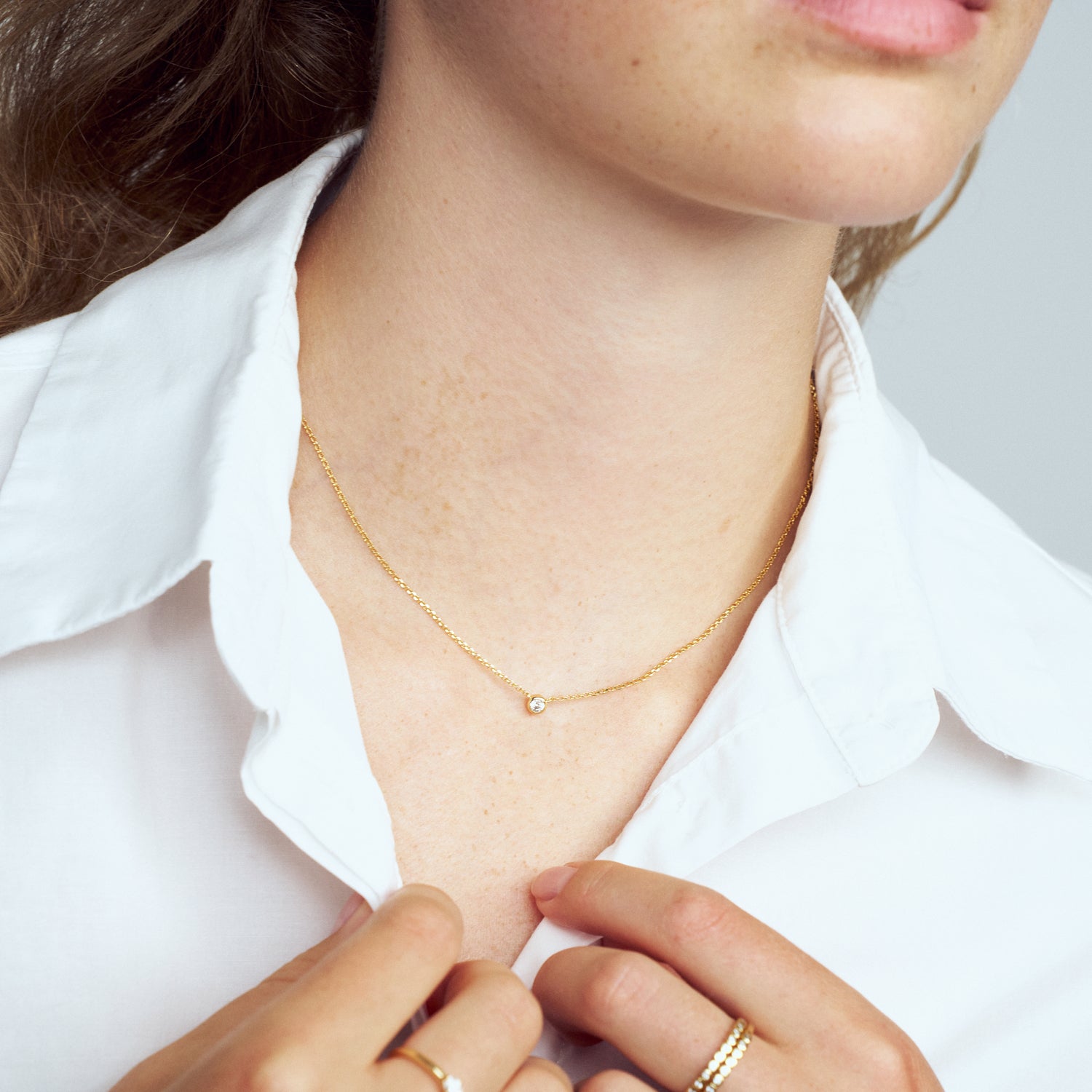 18K gold plated | White
