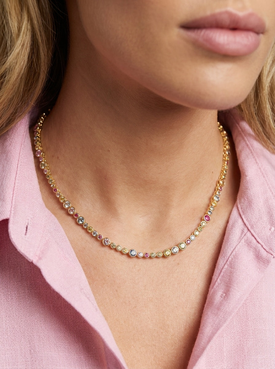 18K gold plated | White