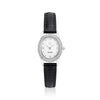 Stainless steel Silver | Black leather strap