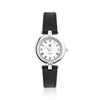 Stainless steel Silver | Black leather strap