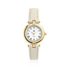 Stainless steel gold | Beige leather strap