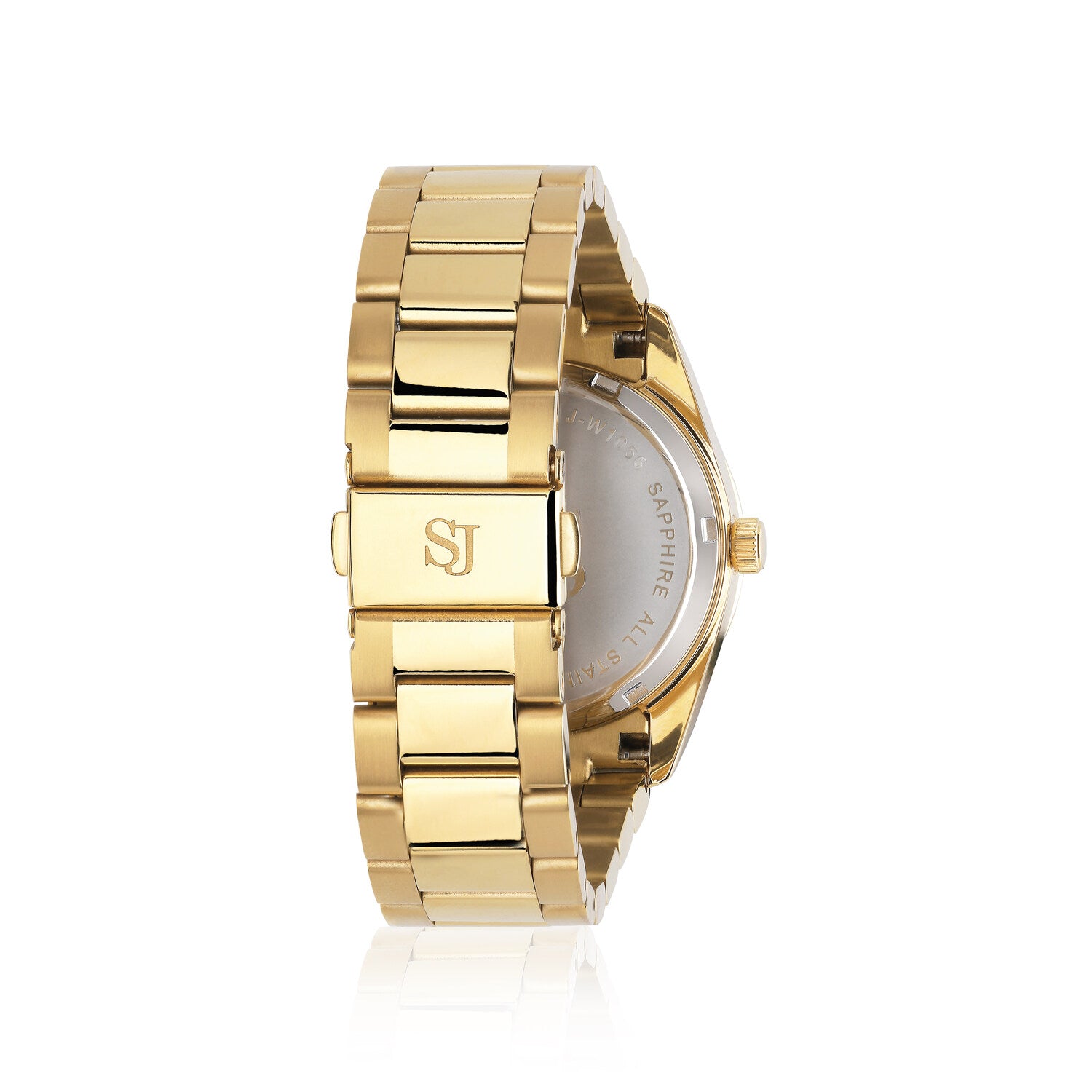 Stainless steel gold | Silver dial and white zirconia