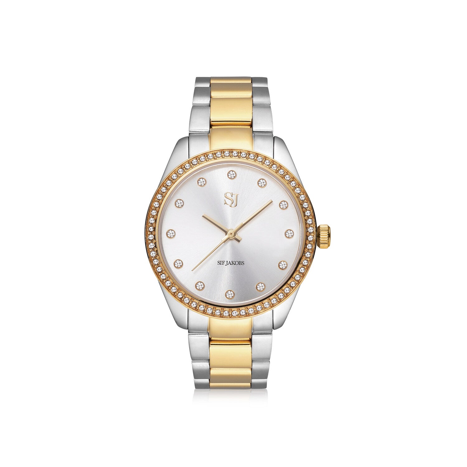 Stainless steel silver & gold | Silver dial and white zirconia