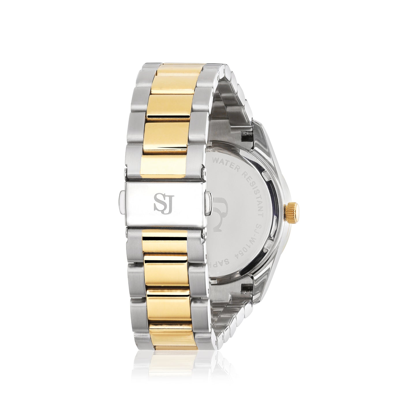 Stainless steel silver & gold | Silver dial and white zirconia