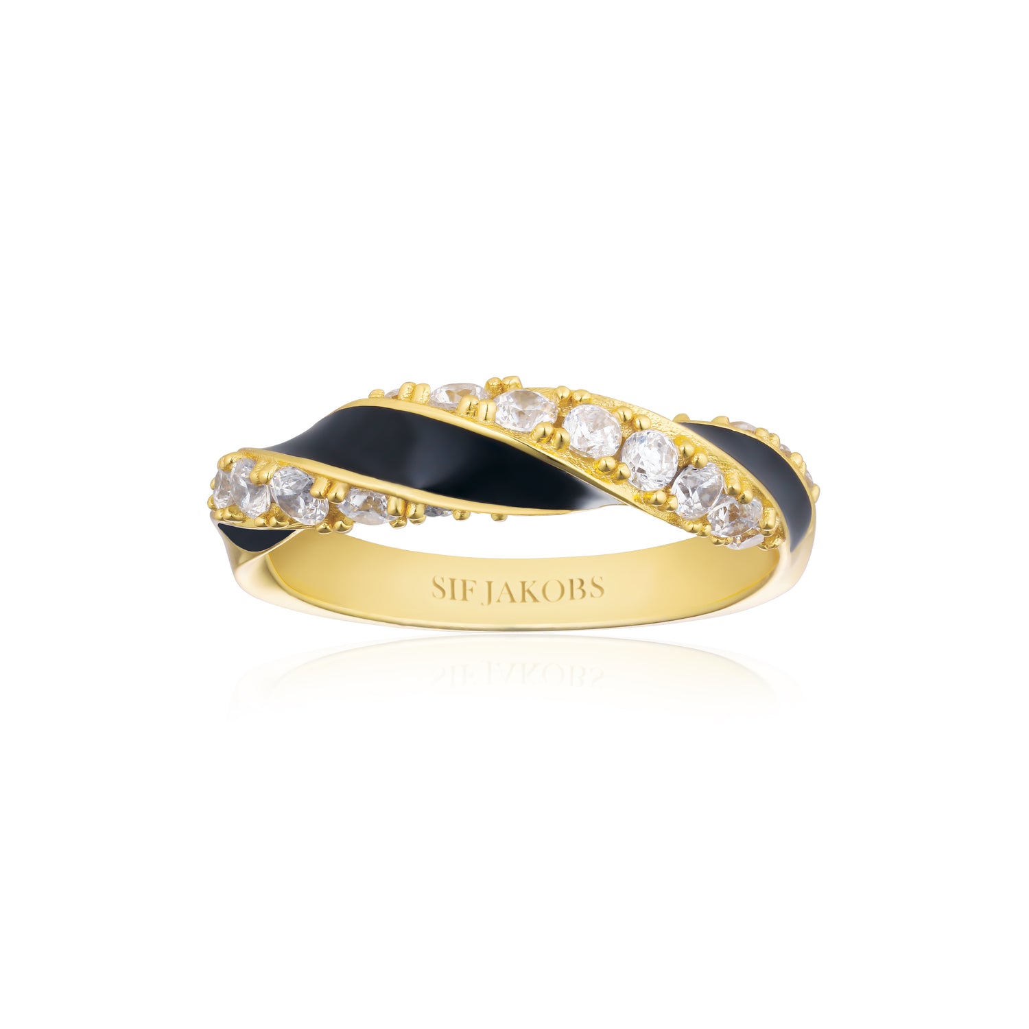 18K gold plated | White and black enamel | 60, 18K gold plated | White and black enamel | 58, 18K gold plated | White and black enamel | 56, 18K gold plated | White and black enamel | 54, 18K gold plated | White and black enamel | 52, 18K gold plated | White and black enamel | 50
