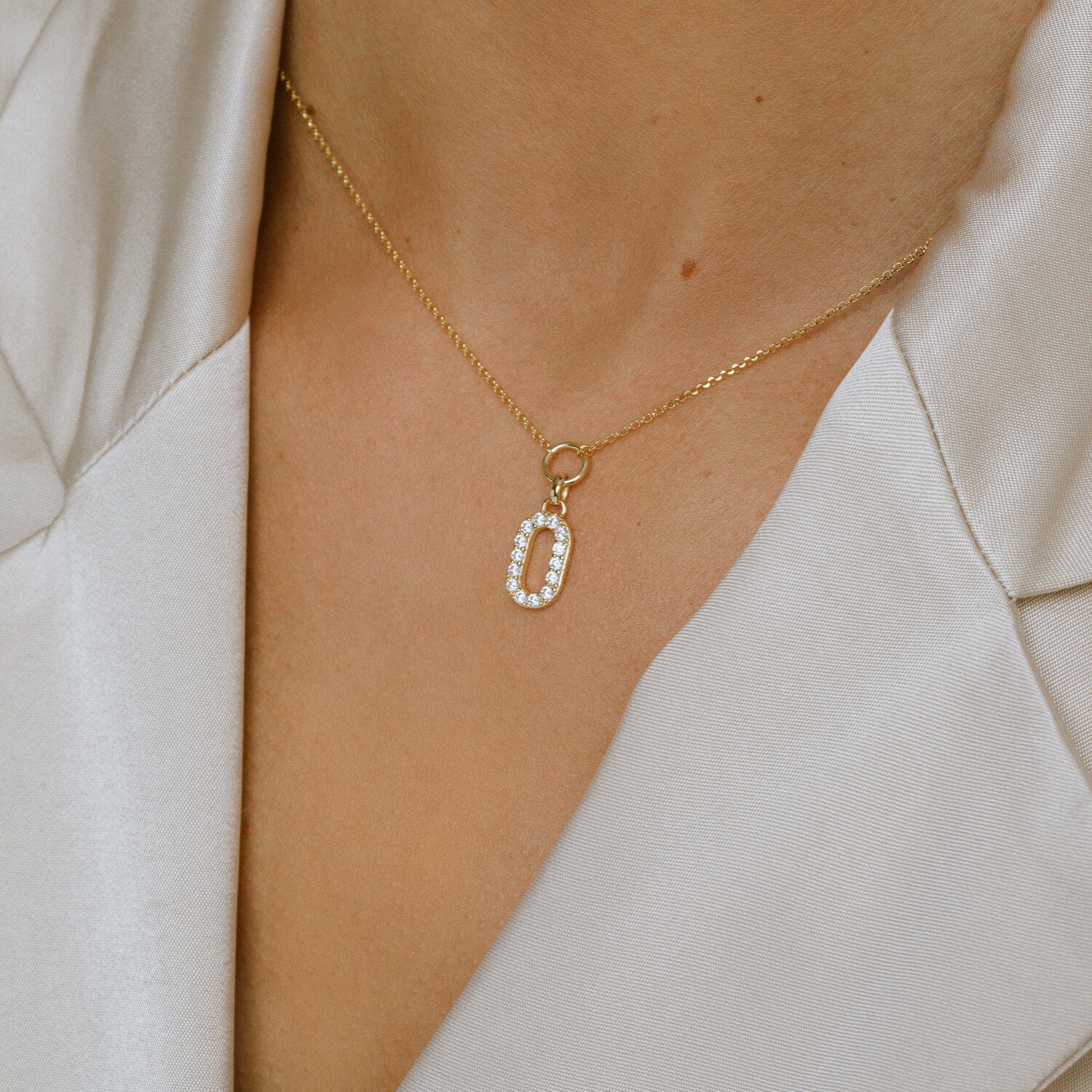 18K gold plated | White