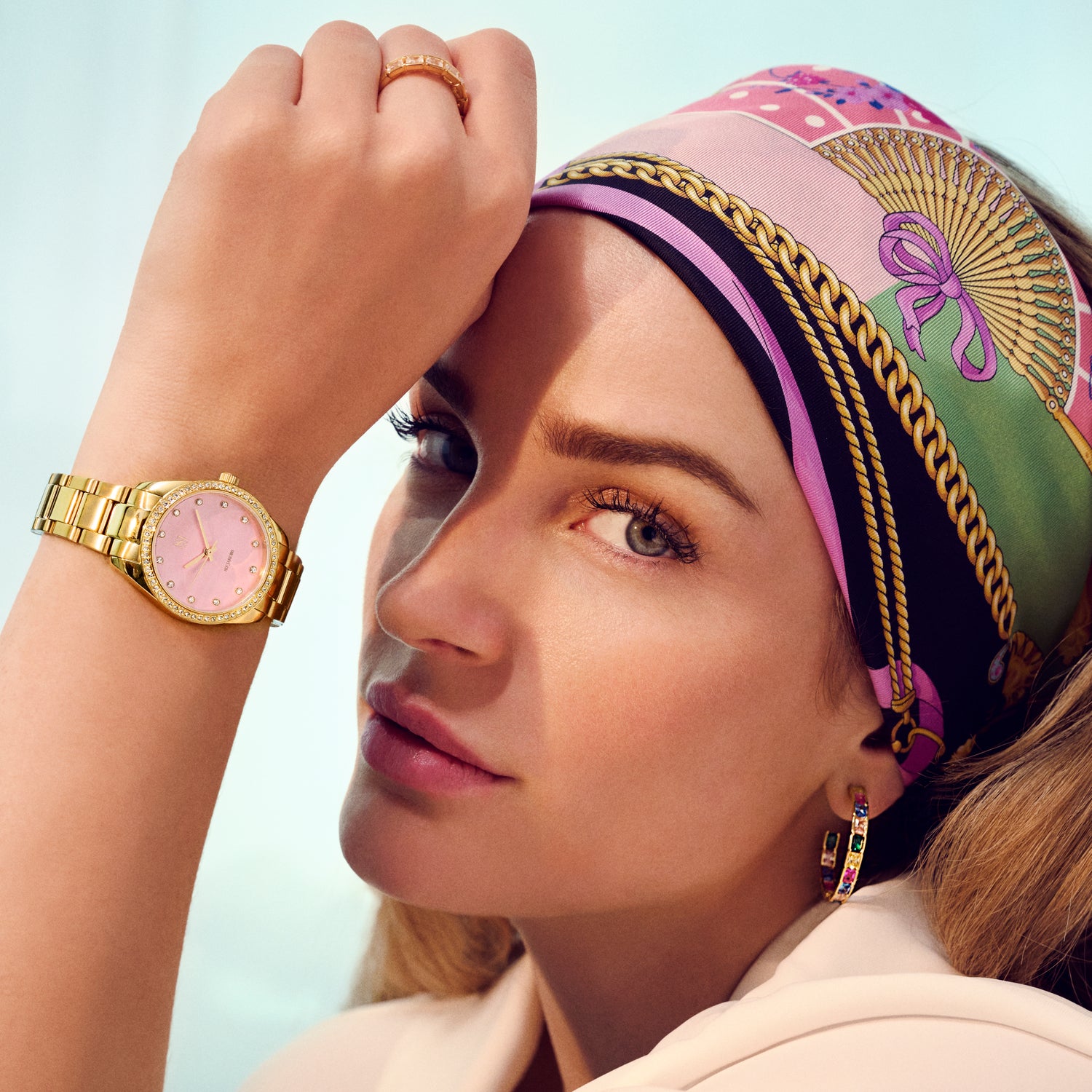 Stainless steel gold | Pink dial