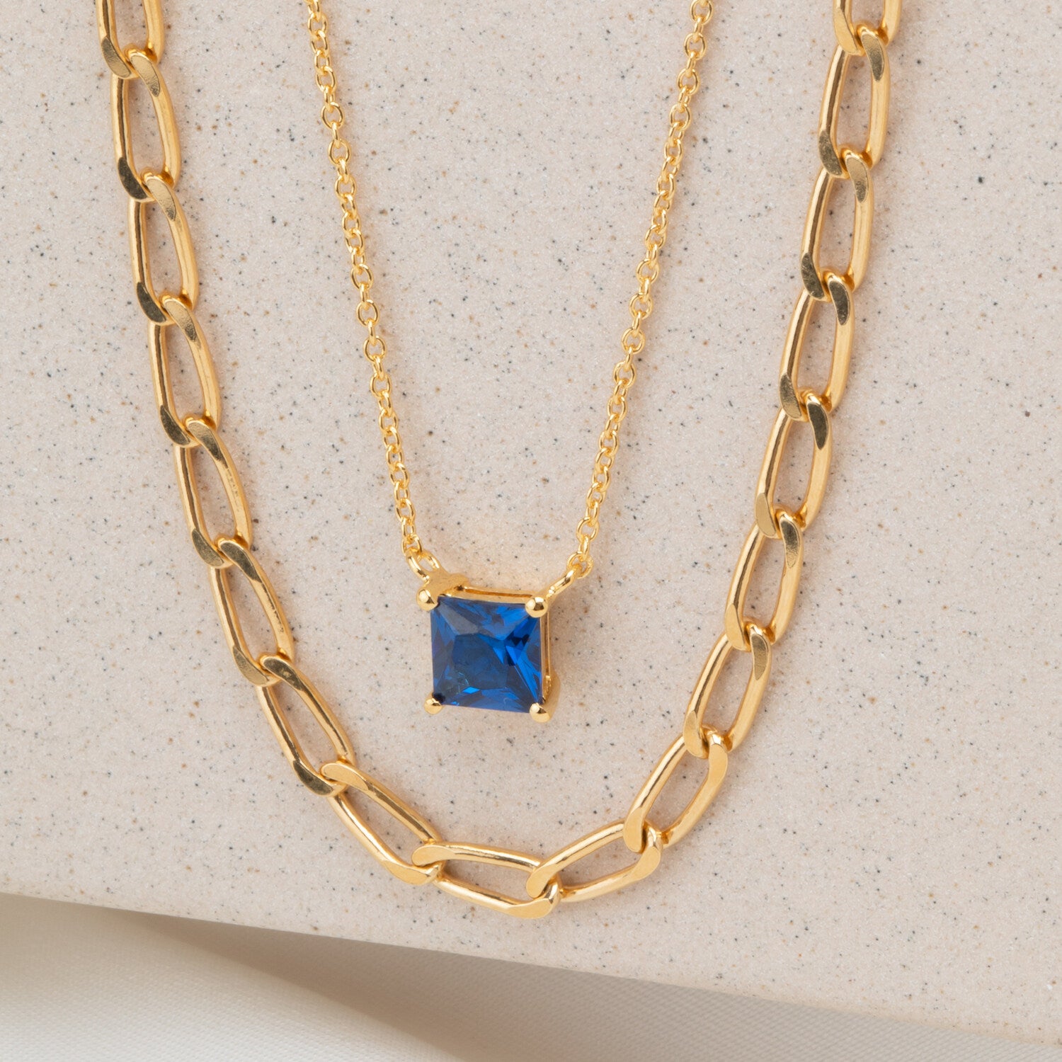 18K gold plated | Blue